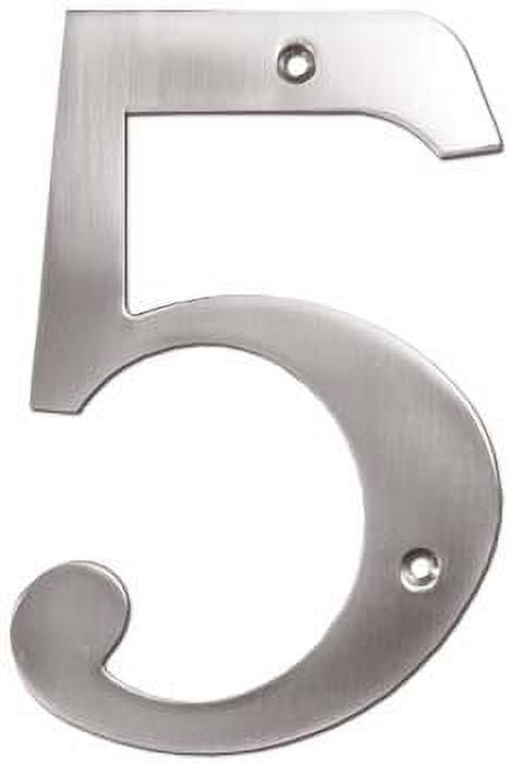 Deltana RN6-5U15 6" Numbers; Solid Brass; Satin Nickel Finish