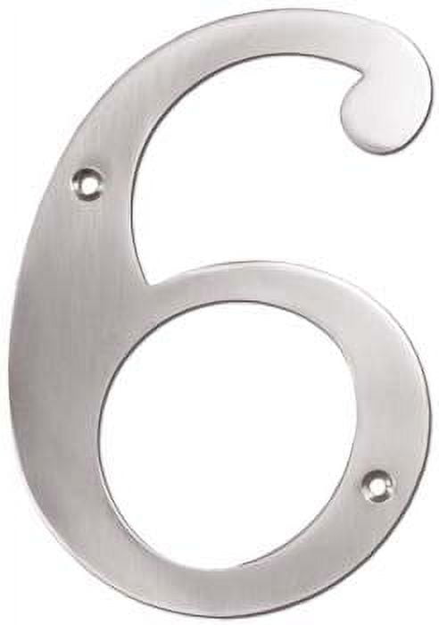 Deltana RN6-6U15 6" Numbers; Solid Brass; Satin Nickel Finish