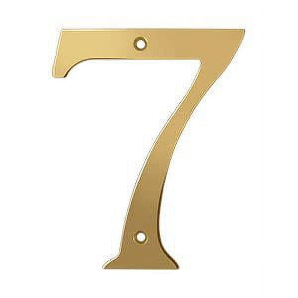 Deltana RN6-7 6" Numbers; Solid Brass; Lifetime Brass Finish