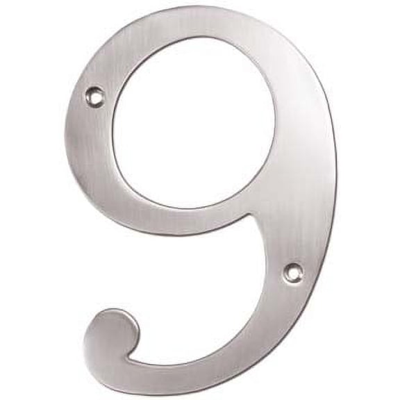 Deltana RN6-9U15 6" Numbers; Solid Brass; Satin Nickel Finish