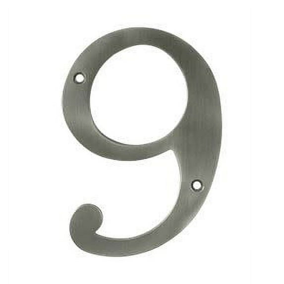 Deltana RN6-9U15A Solid Brass 6-Inch House Number 9 Board