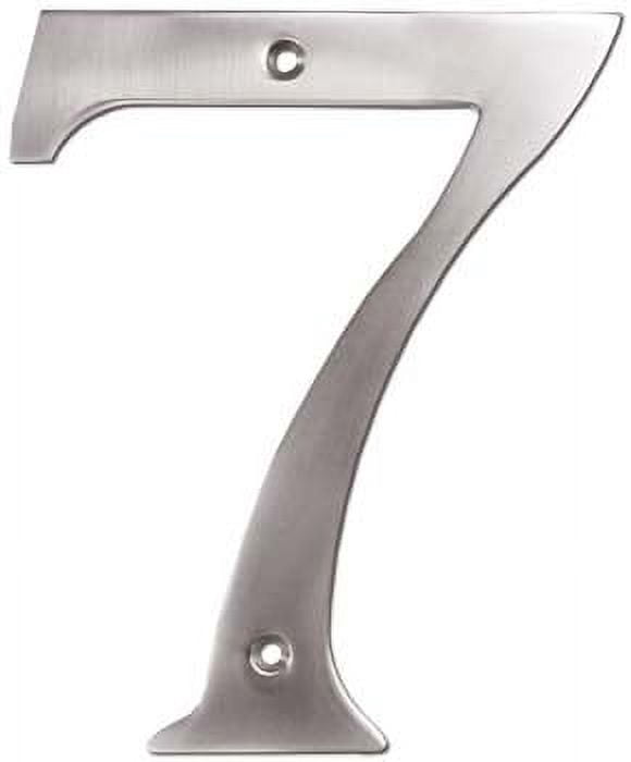Deltana RN6-7U15 6" Numbers, Solid Brass in Brushed Nickel