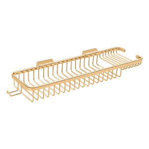 Deltana WBR1850HCR003 17.5 in. Rectangular Wire Basket with Hook, PVD Polished Brass