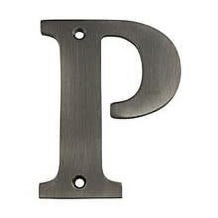Deltana Rl4p 4" Solid Brass Traditional House Letter P - Nickel