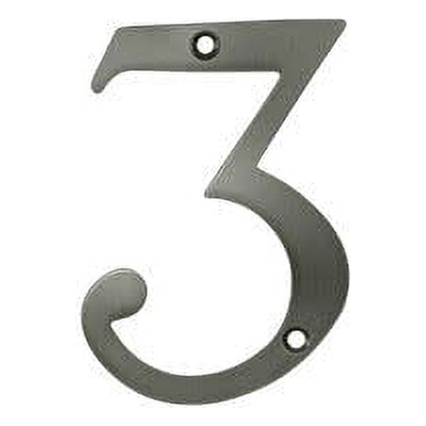 Deltana Rn4-3 4" Solid Brass Traditional House Number - Nickel