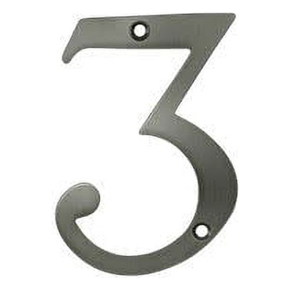 Deltana Rn4-3 4" Solid Brass Traditional House Number - Nickel