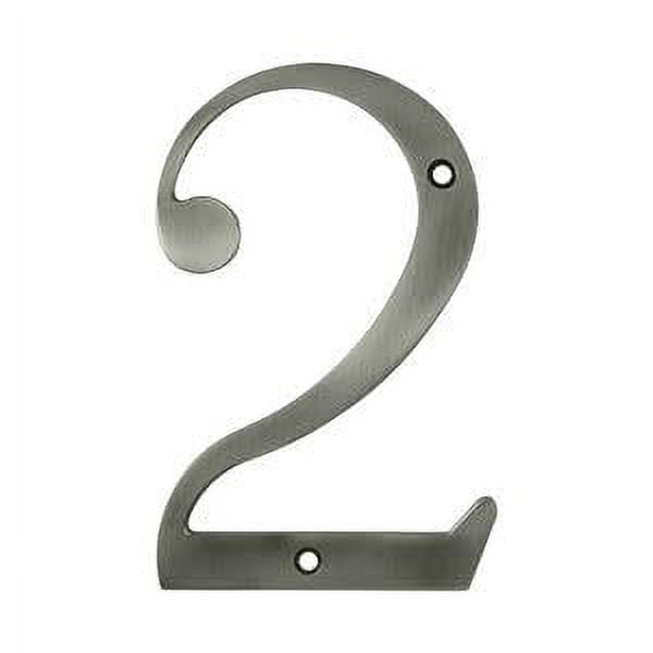 Deltana Rn6-2 6" Solid Brass Traditional House Number - Nickel