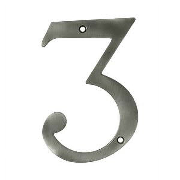Deltana Rn6-3 6" Solid Brass Traditional House Number - Nickel