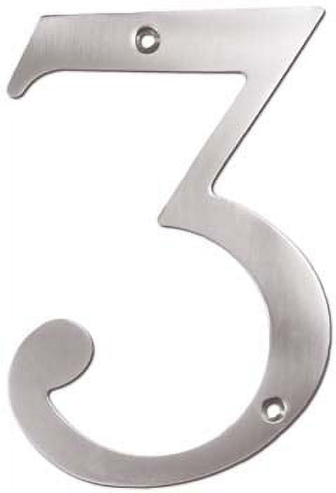 Deltana Rn6-3 6" Solid Brass Traditional House Number - Nickel