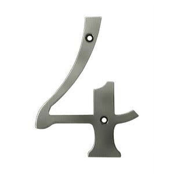 Deltana Rn6-4 6" Solid Brass Traditional House Number - Nickel