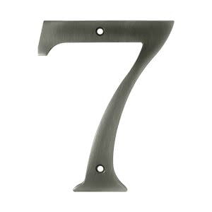 Deltana RN6-7U15A 6" Numbers, Solid Brass in Antique Nickel