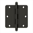 thumbnail image 1 of Deltana S35R410B-BT Steel 3 1/2-Inch x 3 1/2-Inch x 1/4-Inch Radius Hinge with Ball Tips, 1 of 2