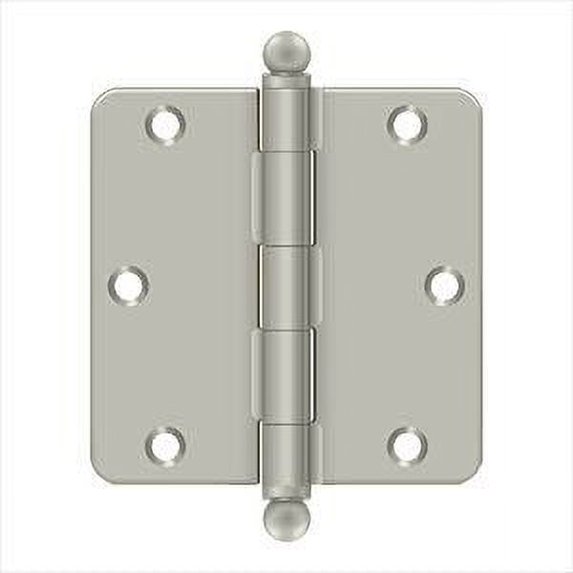Deltana S35R415-BT Steel 3 1/2-Inch x 3 1/2-Inch x 1/4-Inch Radius Hinge with Ball Tips