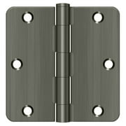 Deltana S35R415A 3-1/2" x 3-1/2" x 1/4" Radius Hinge; Residential Thickness; Antique Nickel Finish