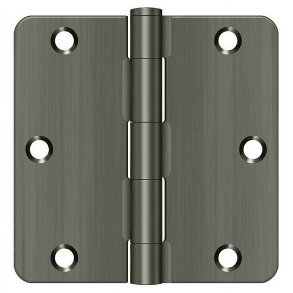 Deltana S35R415A 3-1/2" x 3-1/2" x 1/4" Radius Hinge; Residential Thickness; Antique Nickel Finish
