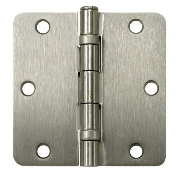 Deltana S35R4BB15 3-1/2" x 3-1/2" x 1/4" Radius Hinge; Ball Bearing; Satin Nickel Finish