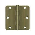 thumbnail image 1 of Deltana S35R4BB5 3-1/2" x 3-1/2" x 1/4" Radius Hinge; Ball Bearing; Antique Brass Finish, 1 of 2