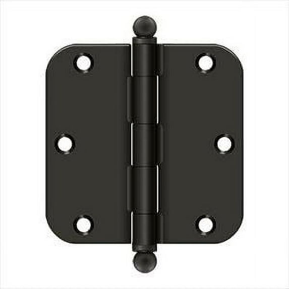 Deltana S35R510B-BT 3-1/2" x 3-1/2" x 5/8" Radius Hinge; with Ball Tips; Oil Rubbed Bronze Finish