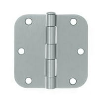 Deltana S35R526D 3-1/2" x 3-1/2" x 5/8" Radius Hinge; Residential Thickness; Satin Chrome Finish