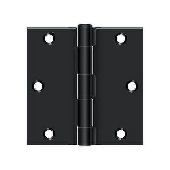 Deltana S35U1B-R 3-1/2" x 3-1/2" Square Hinge; Flat Black Finish