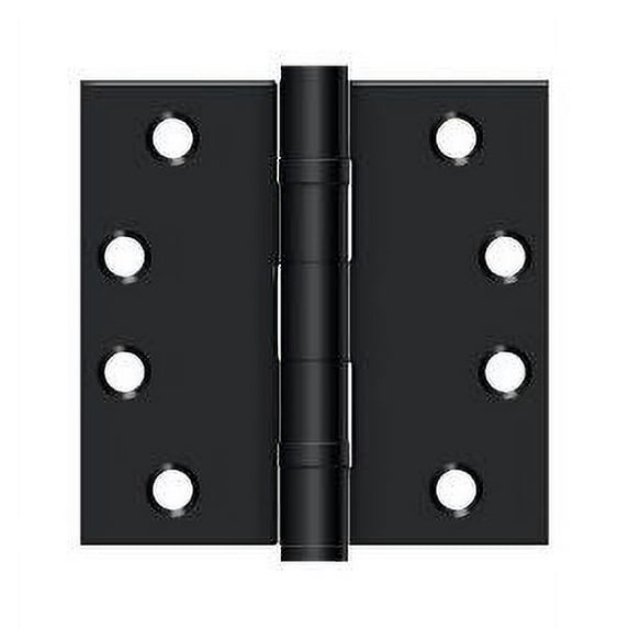 Deltana S44HDBB1B 4" x 4" Square Hinge; Heavy Duty; Ball Bearings; Flat Black Finish