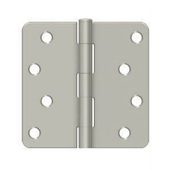 Deltana S44R415 4" x 4" x 1/4" Radius Hinge; Satin Nickel Finish