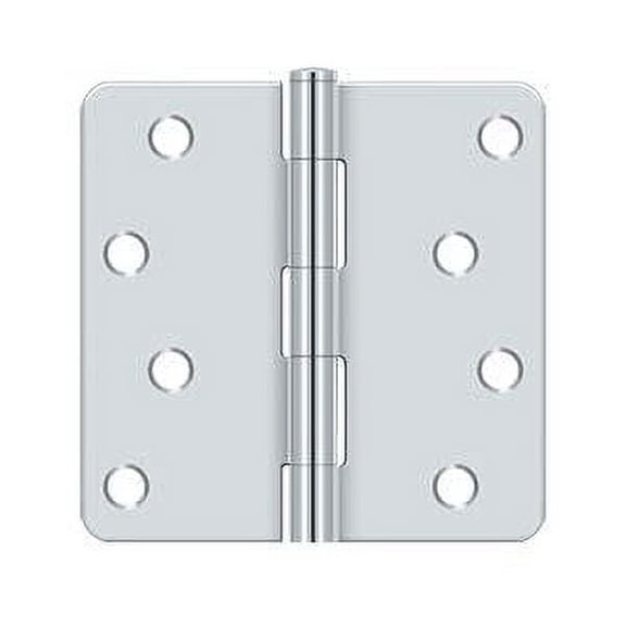 Deltana S44R426 4" x 4" x 1/4" Radius Hinge, Residential in Polished Chrome