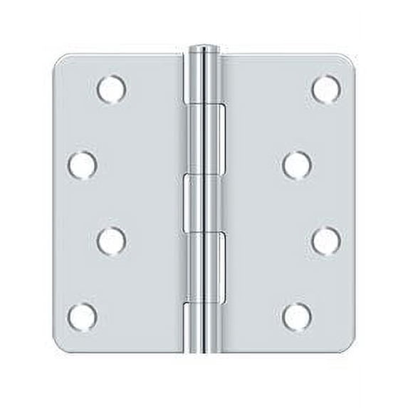 Deltana S44R426 4" x 4" x 1/4" Radius Hinge, Residential in Polished Chrome