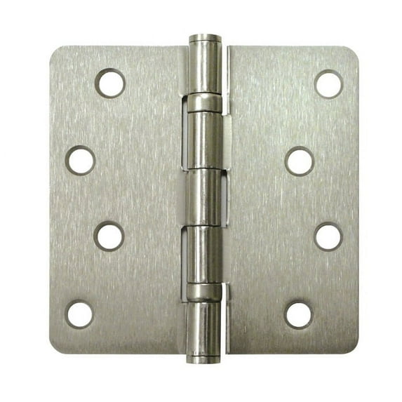 Deltana S44R4BB15 4" x 4" x 1/4" Radius Hinge; Ball Bearings; Satin Nickel Finish