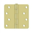 thumbnail image 1 of Deltana S44R4BB3 4" x 4" x 1/4" Radius Hinge; Ball Bearings; Bright Brass Finish, 1 of 2