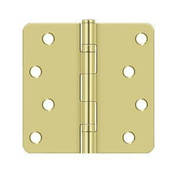Deltana S44R4BB3 4" x 4" x 1/4" Radius Hinge; Ball Bearings; Bright Brass Finish