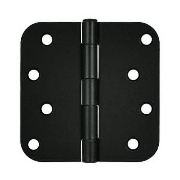 Deltana S44R51B 4" x 4" x 5/8" Radius Hinge; Flat Black Finish