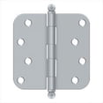 thumbnail image 1 of Deltana S44R526D-BT 4" X 4" Plain Bearing 5/8" Radius Corners Mortise Hinge - Chrome, 1 of 3