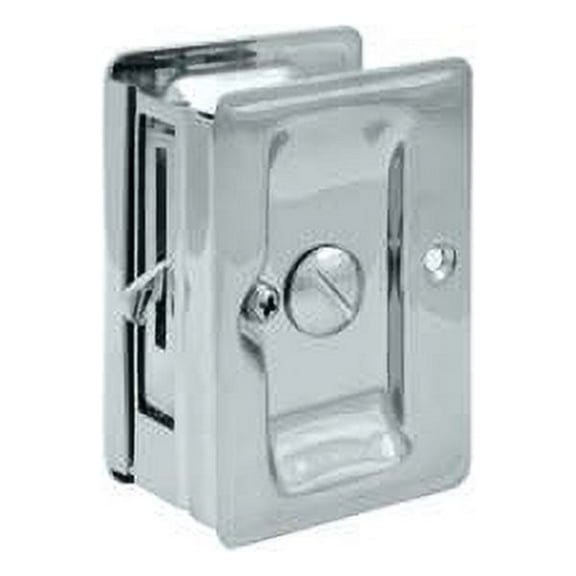 Deltana SDLA325U26 Heavy Duty Pocket Lock; Adjustable; 3-1/4" x 2 1/4" Privacy; Bright Chrome Finish