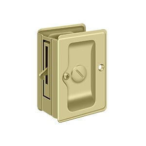 Deltana SDLA325U3-UNL Heavy Duty Pocket Door Lock Privacy W/Adjustable Unlacquered Brass