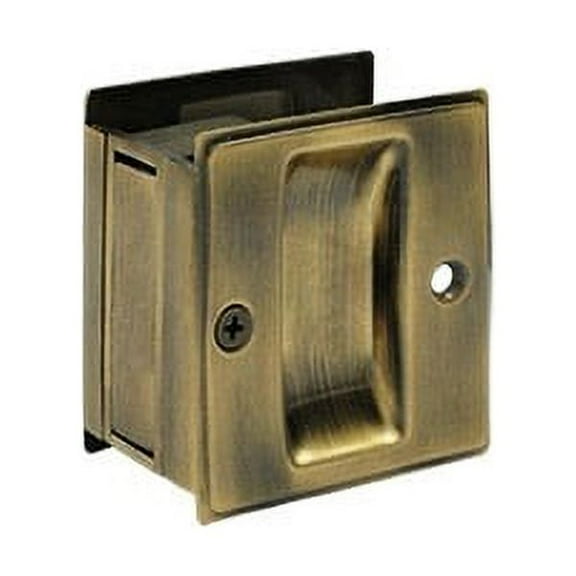 Deltana SDPA325U5 Heavy Duty Pocket Lock; Adjustable; 3-1/4" x 2 1/4" Passage; Antique Brass Finish