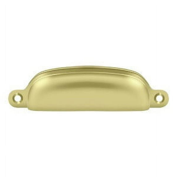 Deltana SHP29U3 Exposed Shell Pull 4"; Bright Brass Finish