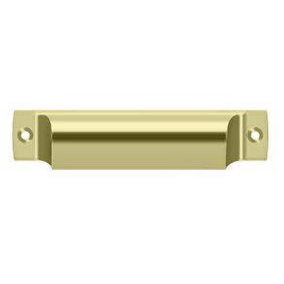 Deltana SHP40U3-UNL Rectangular Shell Pull 4" in Unlacquered Brass