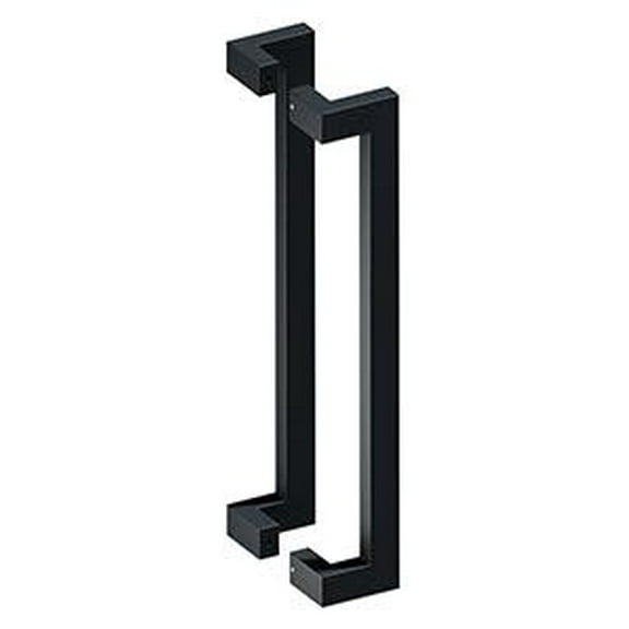 Deltana SSPOBB24U19 24 in. Back to Back Modern Offset Door Pulls - Black Finish