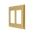 thumbnail image 1 of Deltana SWP4741CR003 Switch Plate Cover 2 Rocker Lifetime Polished Brass, 1 of 2