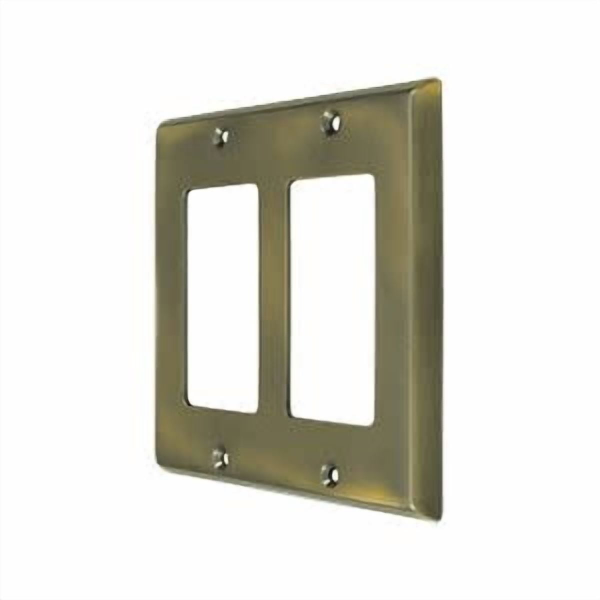 Deltana SWP4741U5 Switch Plate Cover 2 Rocker Antique Brass - Walmart.com