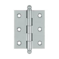 Deltana  Solid Brass 2.5 x 2 in. Cabinet Hinge with Ball Tips - Bright Chrome