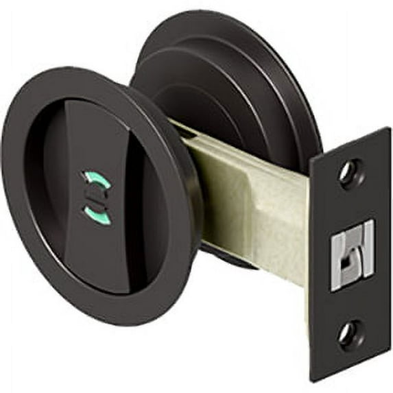 Deltana Solid Brass Sliding Door Round Privacy Lock - Oil-Rubbed Bronze ...