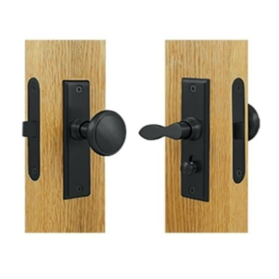 Deltana Square Storm Door Latch with Mortise Lock- Black - Solid