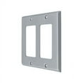 thumbnail image 1 of Double Rocker Transitional Switch Plate - Brushed Chrome, 1 of 2