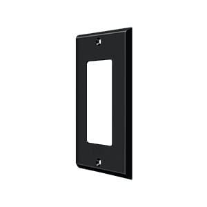 Deltana Swp4754 Solid Brass 1 Gang Single Gfi Rocker Switch Wall Plate - Black