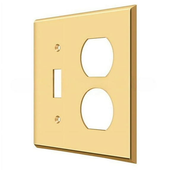 Deltana Swp4762 Modern Architectural 2 Gang Wall Switch Plate - Brass
