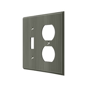 Deltana Swp4762 Modern Architectural 2 Gang Wall Switch Plate - Nickel