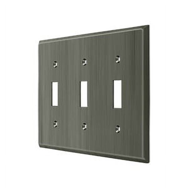 Deltana Swp4763 Contemporary Metal Finish 6.5" W 3 Gang Triple Toggle ...