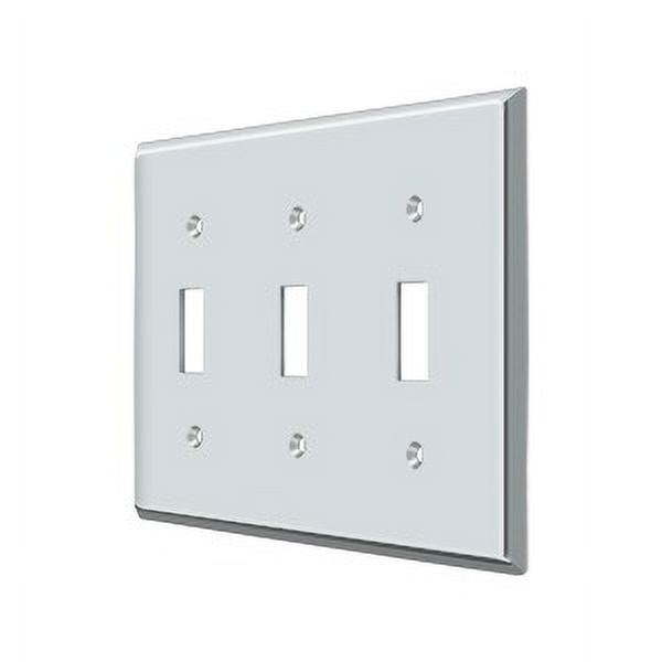 Deltana Swp4763 Contemporary Metal Finish 6.5" W 3 Gang Triple Toggle ...